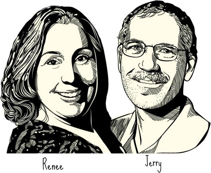 Renee and Jerry Schappert portrait illustration